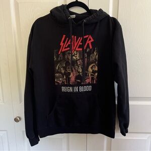Slayer Tour Black Hoodie Sweatshirt Medium